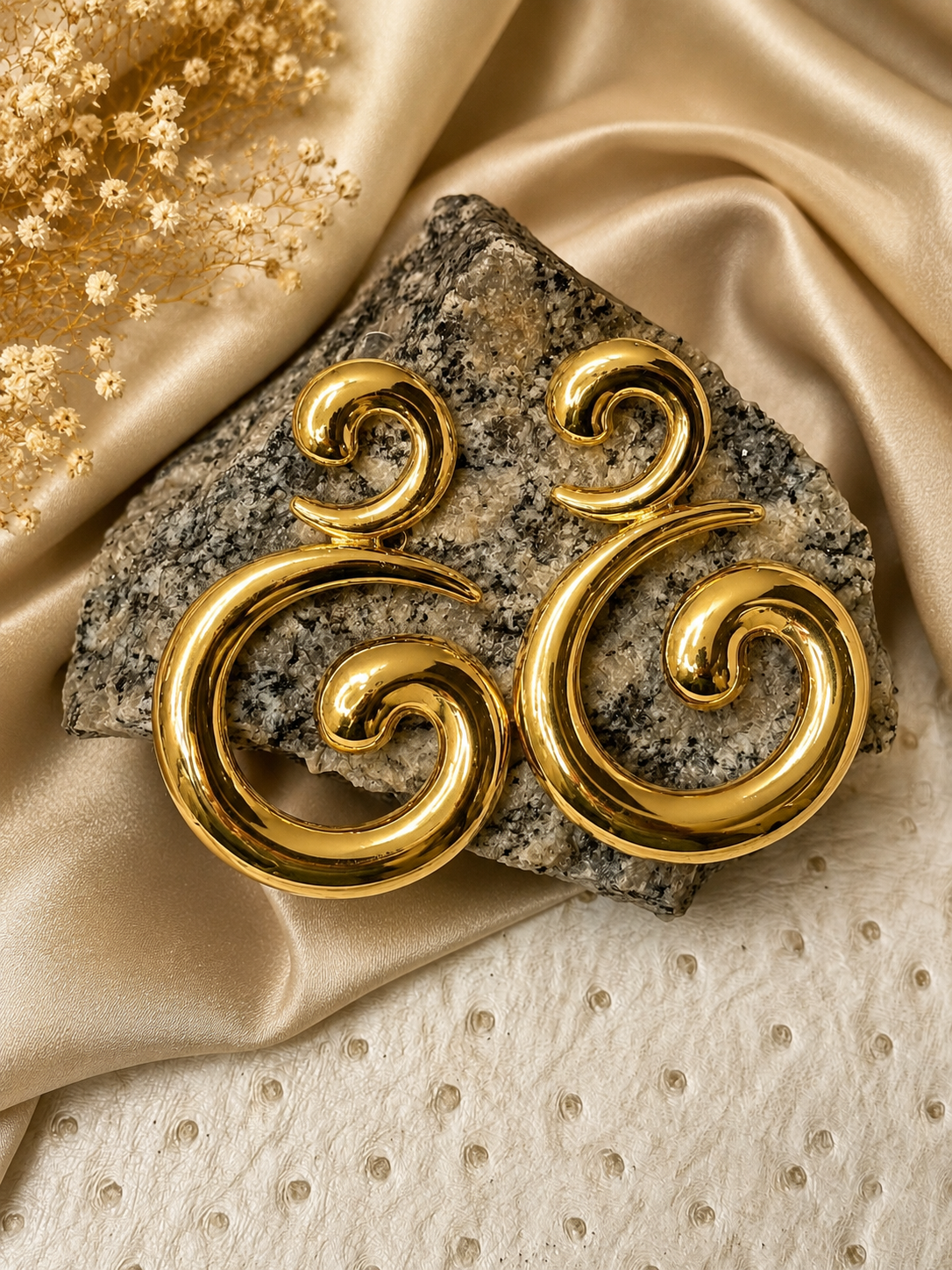 Golden Halo Swirl Earrings