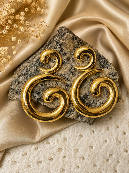 Golden Halo Swirl Earrings